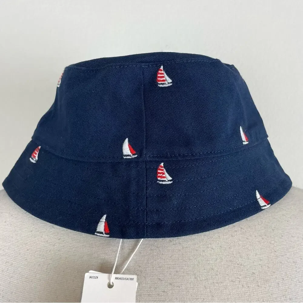 Janie & Jack Navy Sailboat Bucket Hat Boys NWT 4 to 5 years
